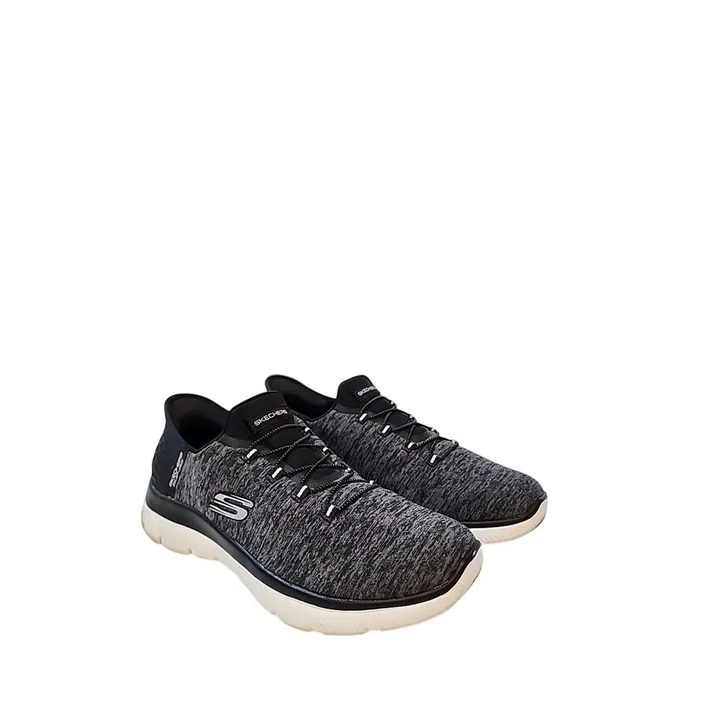 Skechers Slip Ins Shoes Women's 11 Black Gray Slip On Walking Athletic Sneakers